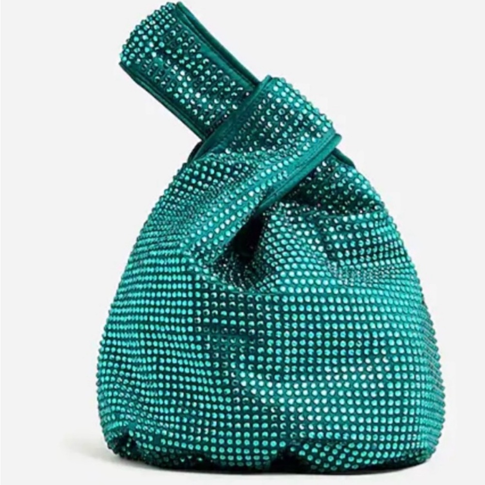 J. Crew Santorini clutch bag purse crystal spruce green NWT